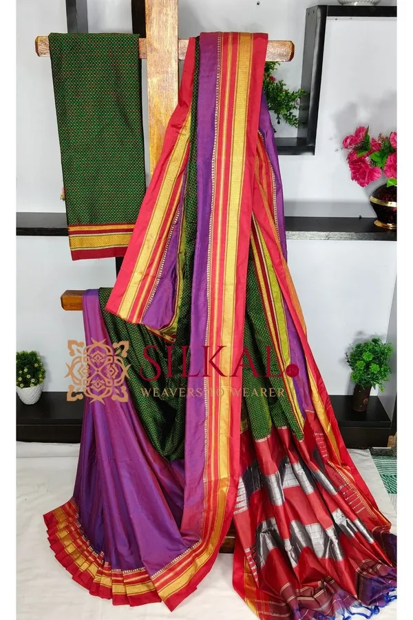 Ilkal_Khan_Viscose_Cotton__Saree_SKL03802