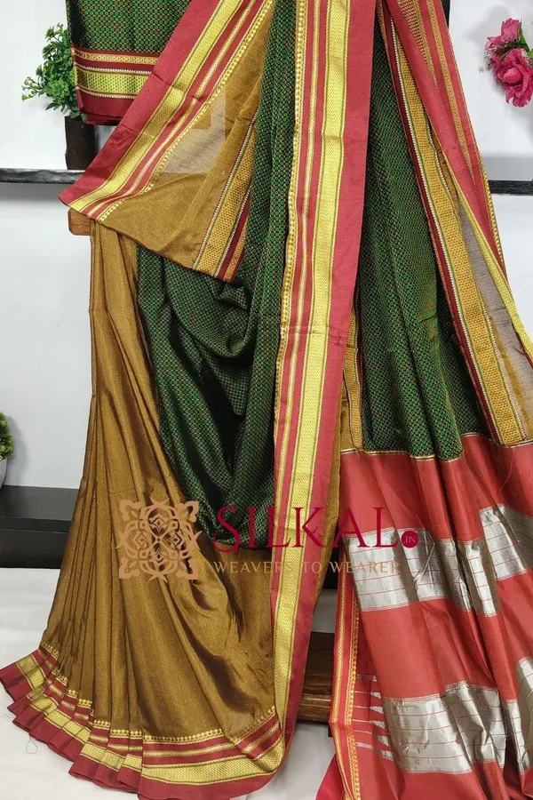 Ilkal_Khan_Viscose_Cotton__Saree_SKL03803