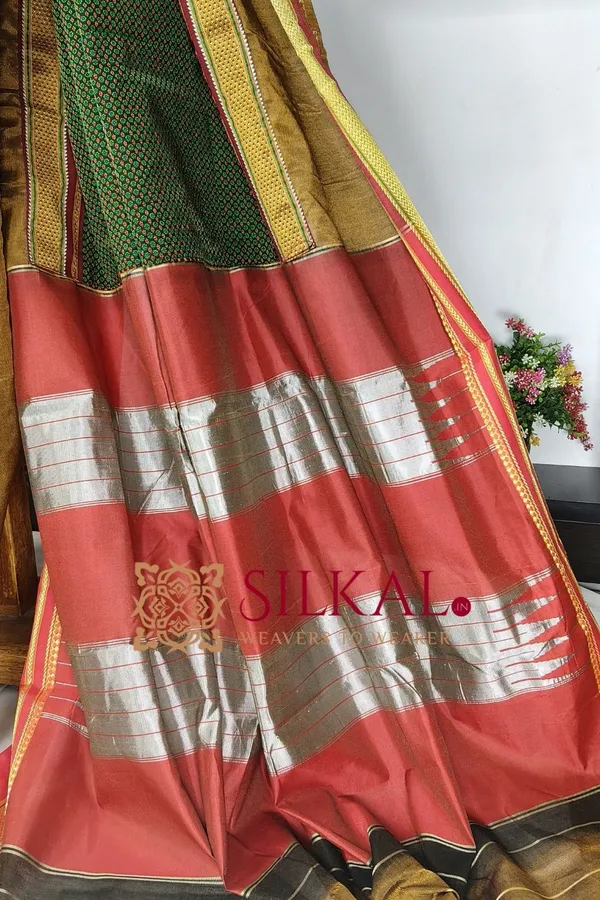 Ilkal_Khan_Viscose_Cotton__Saree_SKL03803