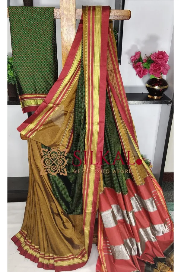 Ilkal_Khan_Viscose_Cotton__Saree_SKL03803