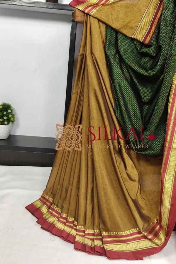 Ilkal_Khan_Viscose_Cotton__Saree_SKL03803