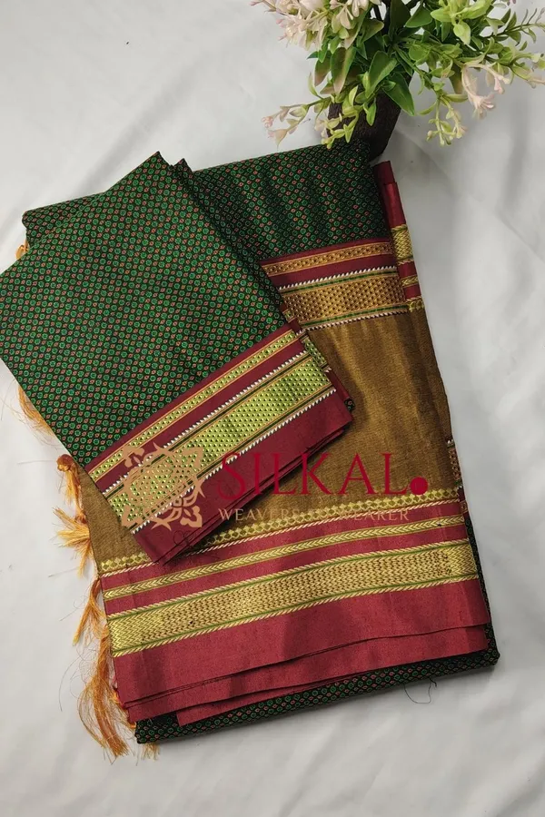 Ilkal_Khan_Viscose_Cotton__Saree_SKL03803