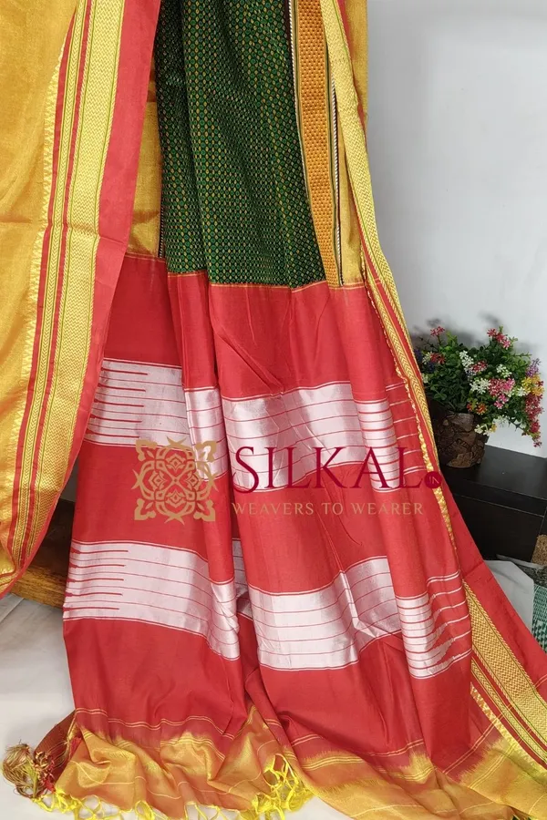 Ilkal_Khan_Viscose_Cotton__Saree_SKL03804