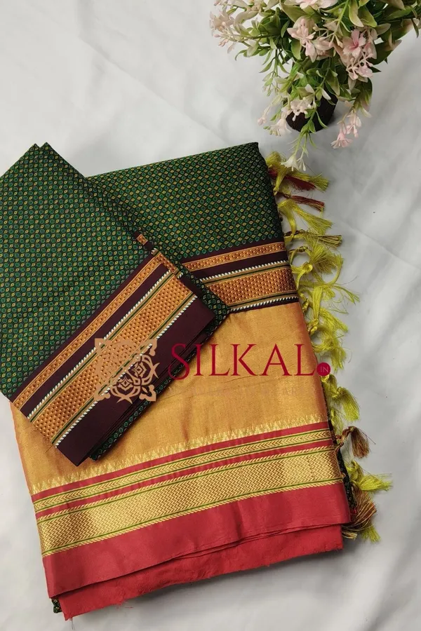 Ilkal_Khan_Viscose_Cotton__Saree_SKL03804