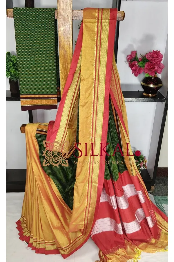 Ilkal_Khan_Viscose_Cotton__Saree_SKL03804