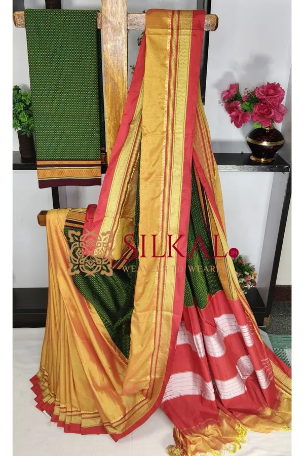 Ilkal_Khan_Viscose_Cotton__Saree_SKL03804