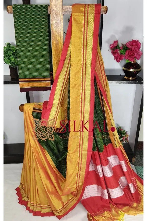 Ilkal_Khan_Viscose_Cotton__Saree_SKL03804