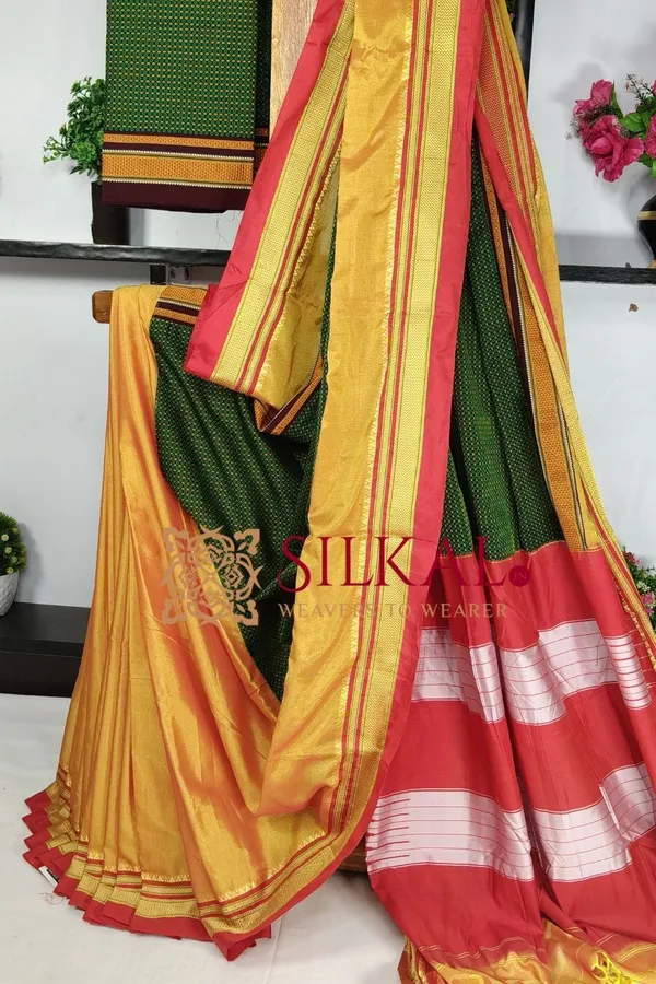 Ilkal_Khan_Viscose_Cotton__Saree_SKL03804