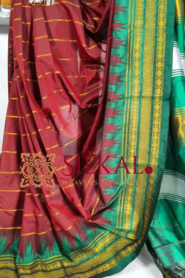Ilkal_Mercerised_Butta_Cotton_Saree__SKL03290