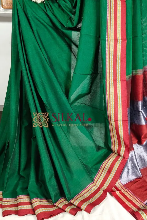 Ilkal_Mercerised_Cotton_Plain_Saree_SKL3079