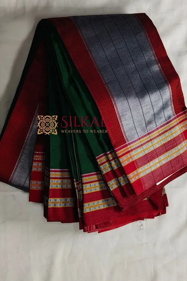 Ilkal_Mercerised_Cotton_Plain_Saree_SKL3079