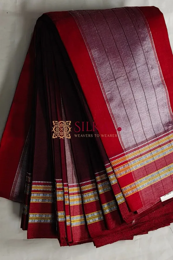 Ilkal_Mercerised_Cotton_Plain_Saree_SKL3080