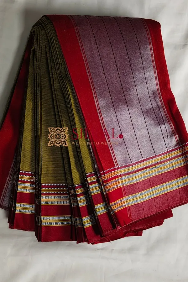 Ilkal_Mercerised_Cotton_Plain_Saree_SKL3081