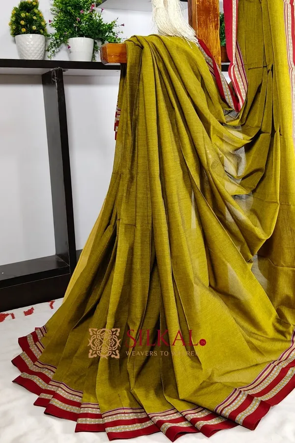 Ilkal_Mercerised_Cotton_Plain_Saree_SKL3081