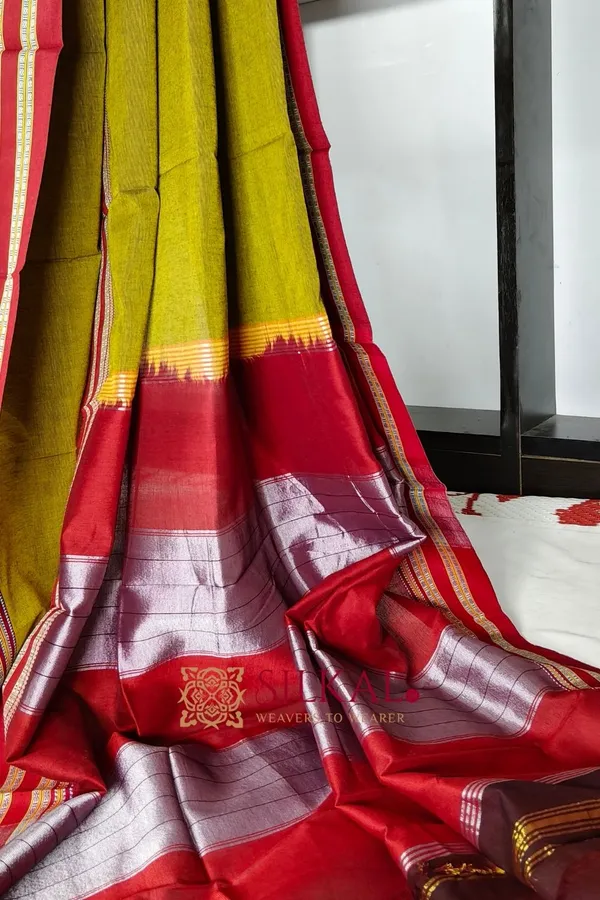 Ilkal_Mercerised_Cotton_Plain_Saree_SKL3081