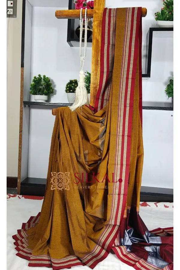 Ilkal_Mercerised_Cotton_Plain_Saree_SKL3082