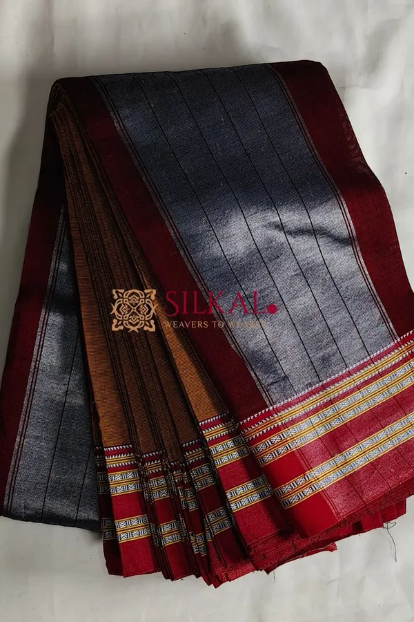 Ilkal_Mercerised_Cotton_Plain_Saree_SKL3082