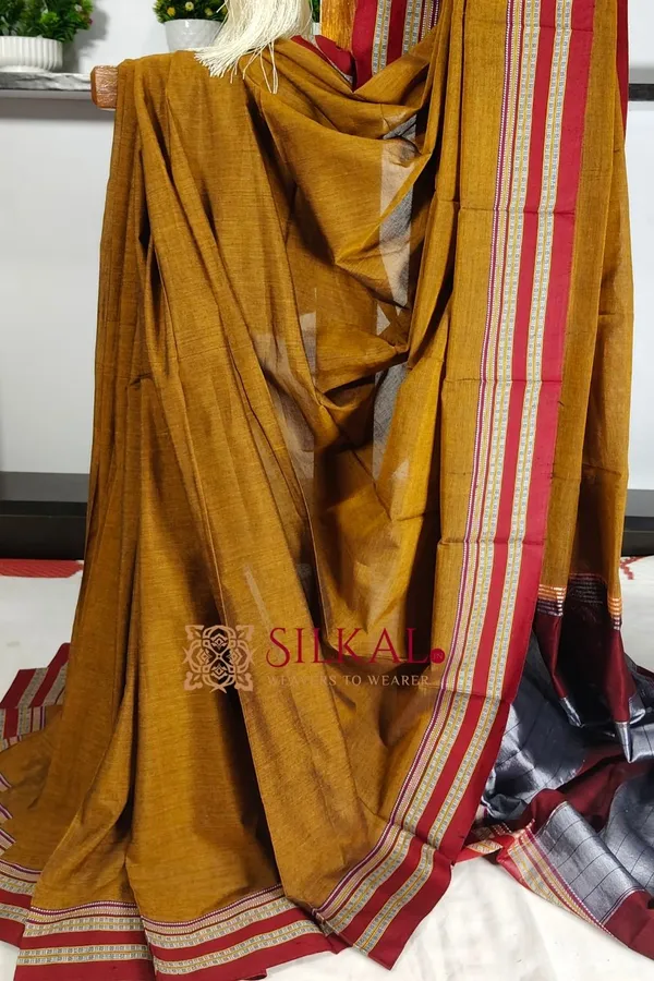 Ilkal_Mercerised_Cotton_Plain_Saree_SKL3082