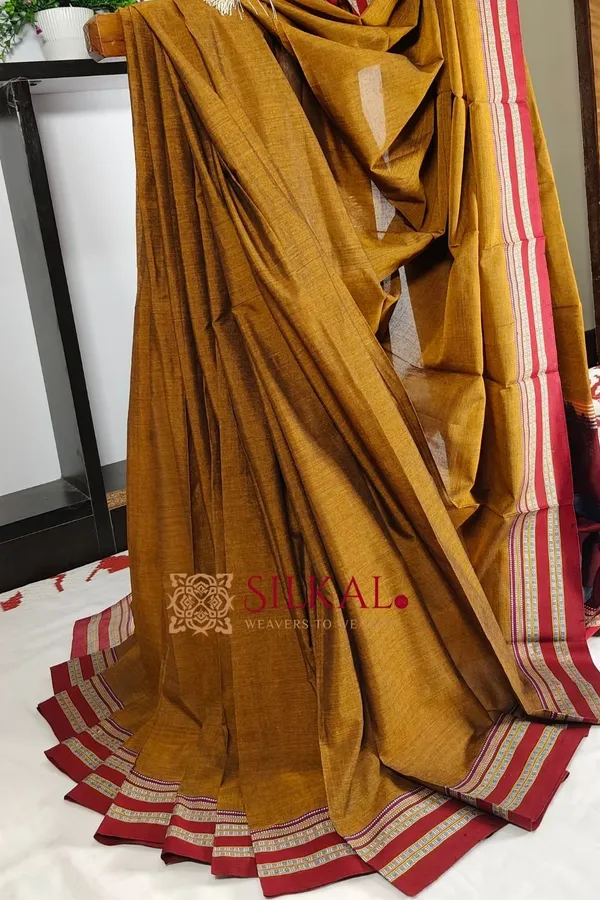 Ilkal_Mercerised_Cotton_Plain_Saree_SKL3082