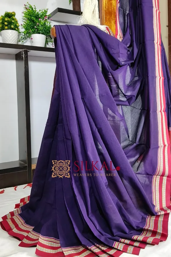 Ilkal_Mercerised_Cotton_Plain_Saree_SKL3089