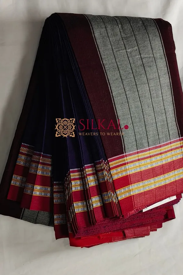Ilkal_Mercerised_Cotton_Plain_Saree_SKL3089