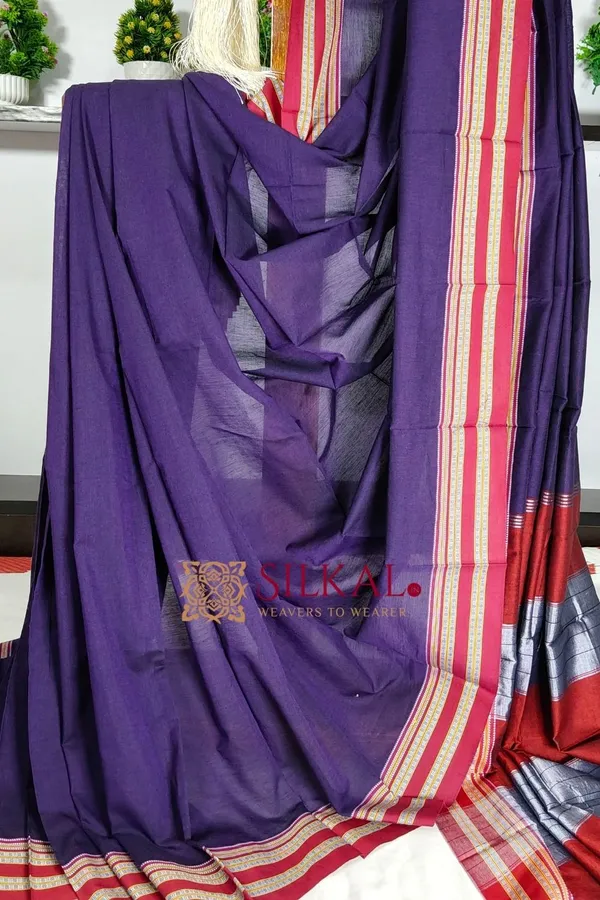 Ilkal_Mercerised_Cotton_Plain_Saree_SKL3089