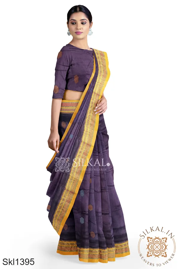 Ilkal_Mercerized_Sonamati_Cotton_Butta_Saree_SKL3053
