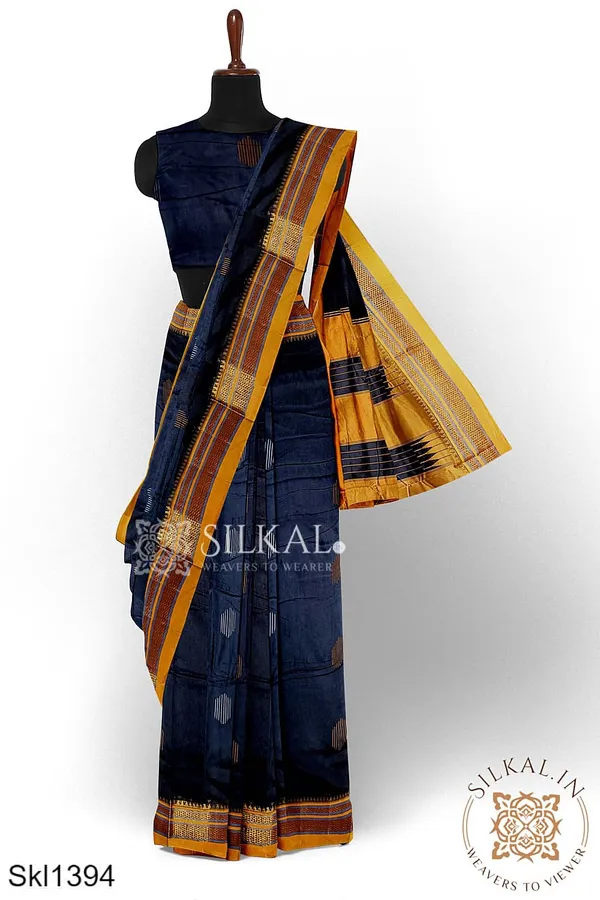 Ilkal_Mercerized_Sonamati_Cotton_Butta_Saree_SKL3054