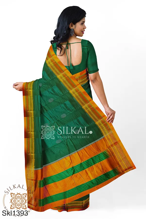 Ilkal_Mercerized_Sonamati_Cotton_Butta_Saree_SKL3055