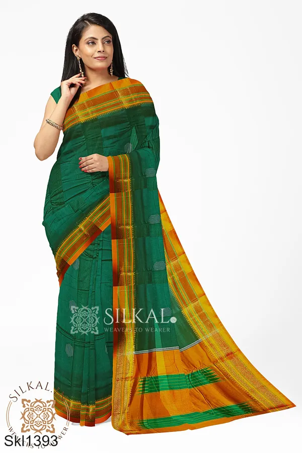 Ilkal_Mercerized_Sonamati_Cotton_Butta_Saree_SKL3055