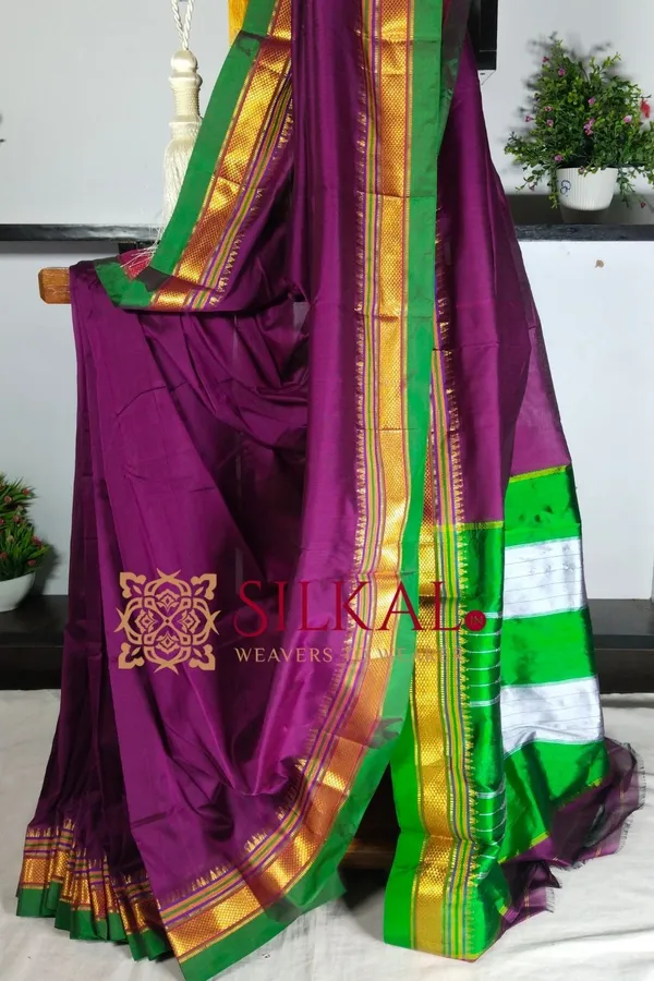Ilkal_Plain_Mercerised_Silk_Saree_Code-_SKL1831