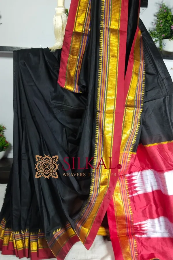 Ilkal_Plain_Mercerised_Silk_Saree_Saree_Code-_SKL1834