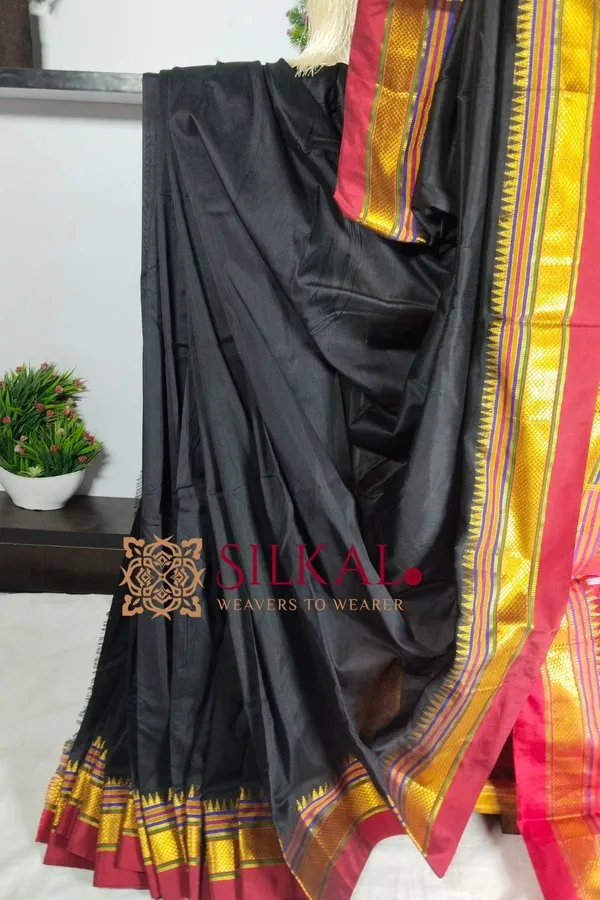 Ilkal_Plain_Mercerised_Silk_Saree_Saree_Code-_SKL1834