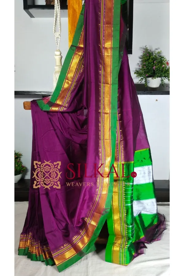 Ilkal_Plain_Mercerised_Silk_Saree_Code-_SKL1831