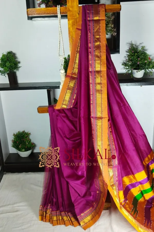 Ilkal_Plain_Mercerised_Silk_Saree_Code-_SKL1835