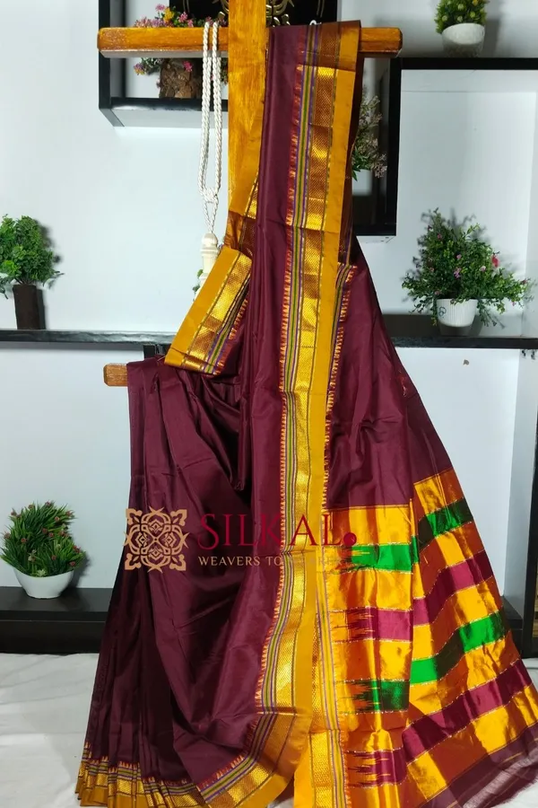 Ilkal_Plain_Mercerised_Silk_Saree_Code-_SKL1495