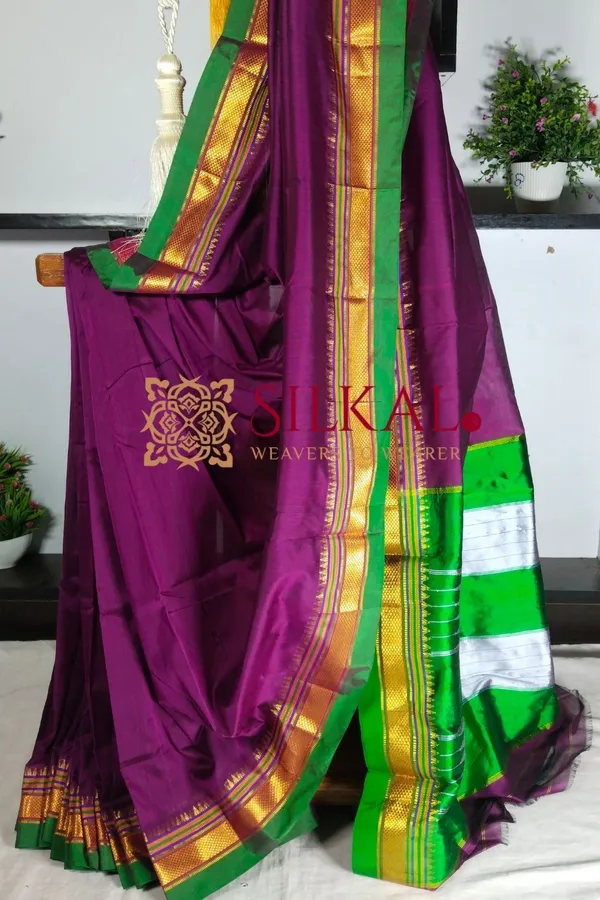 Ilkal_Plain_Mercerised_Silk_Saree_Code-_SKL1831