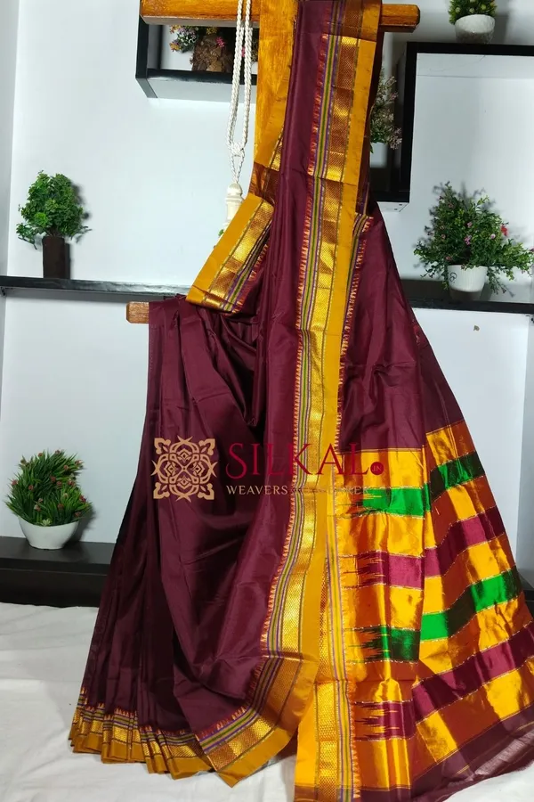 Ilkal_Plain_Mercerised_Silk_Saree_Code-_SKL1495