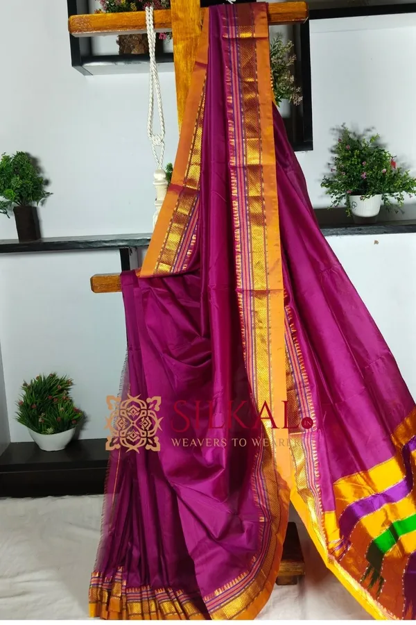 Ilkal_Plain_Mercerised_Silk_Saree_Code-_SKL1835