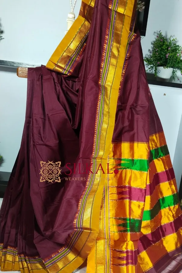 Ilkal_Plain_Mercerised_Silk_Saree_Code-_SKL1495