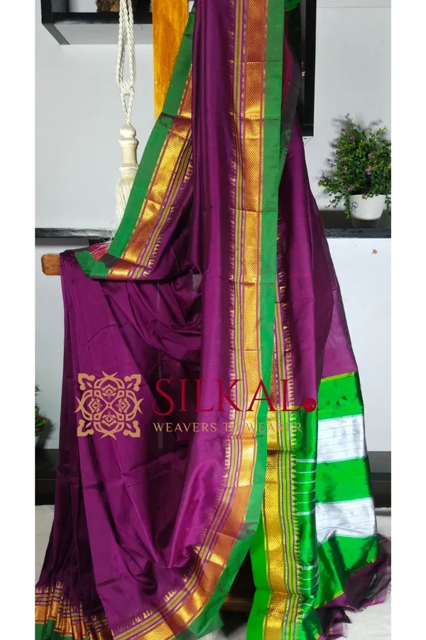 Ilkal_Plain_Mercerised_Silk_Saree_Code-_SKL1831