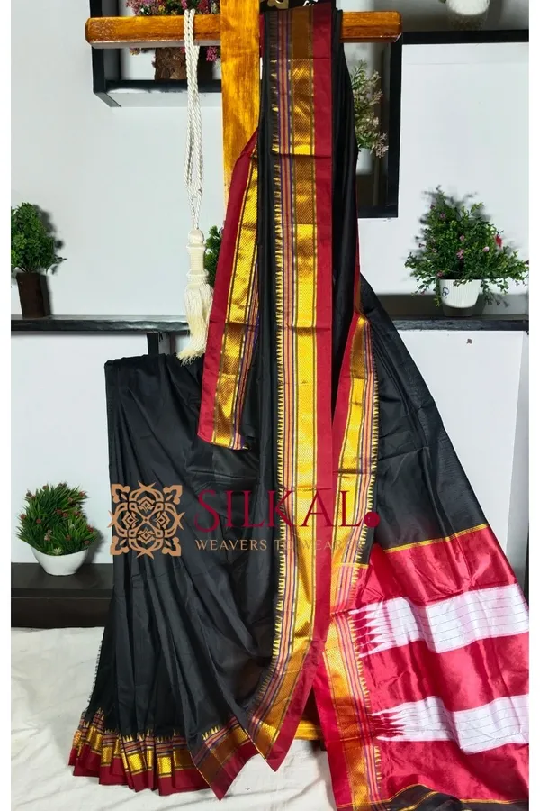 Ilkal_Plain_Mercerised_Silk_Saree_Saree_Code-_SKL1834