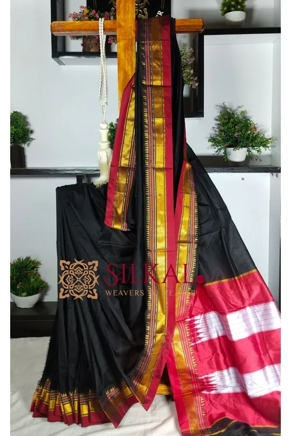 Ilkal_Plain_Mercerised_Silk_Saree_Saree_Code-_SKL1834