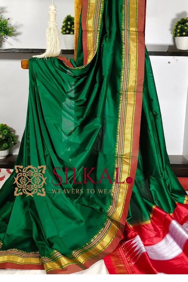 Ilkal_Plain_Mercerized_Silk_Saree_Saree_Code-_SKL3003