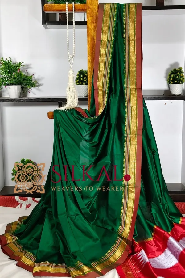 Ilkal_Plain_Mercerized_Silk_Saree_Saree_Code-_SKL3003