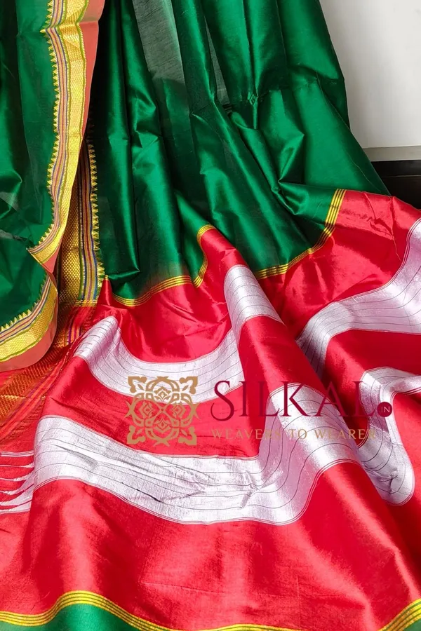 Ilkal_Plain_Mercerized_Silk_Saree_Saree_Code-_SKL3003