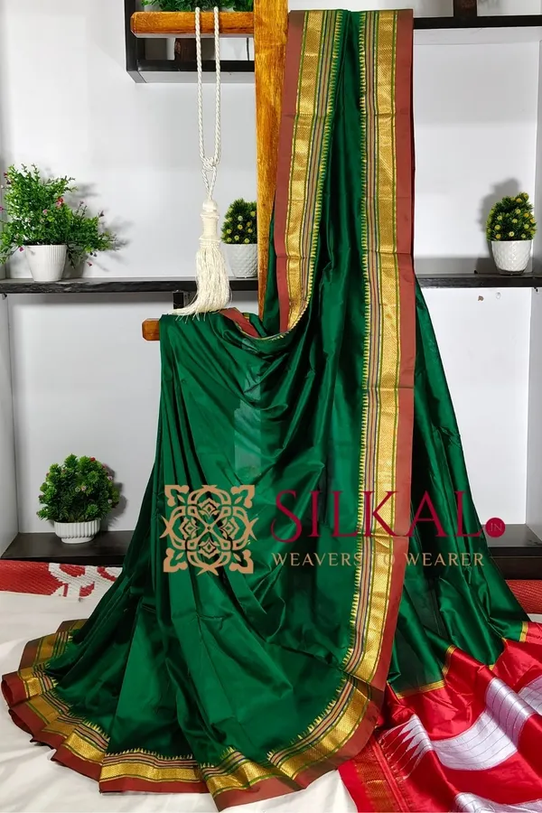 Ilkal_Plain_Mercerized_Silk_Saree_Saree_Code-_SKL3003