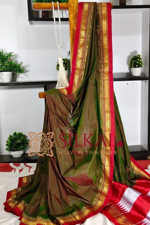 Ilkal_Plain_Mercerized_Silk_Saree_Saree_Code-_SKL3033
