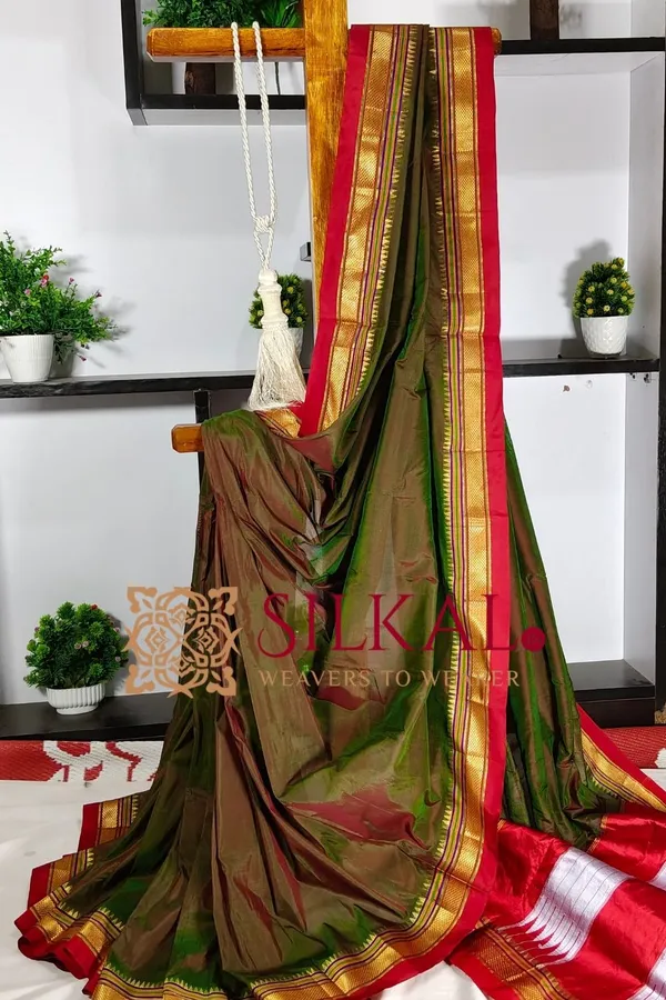 Ilkal_Plain_Mercerized_Silk_Saree_Saree_Code-_SKL3033