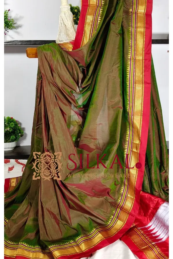 Ilkal_Plain_Mercerized_Silk_Saree_Saree_Code-_SKL3033